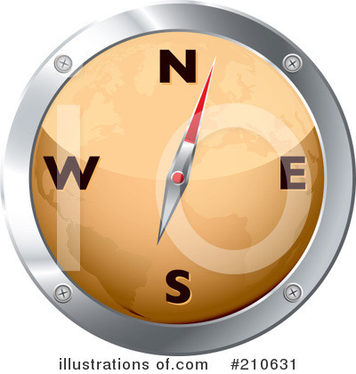 Royalty-Free (RF) Compass Clipart Illustration by michaeltravers - Stock Sample #210631