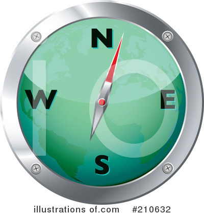 Royalty-Free (RF) Compass Clipart Illustration by michaeltravers - Stock Sample #210632