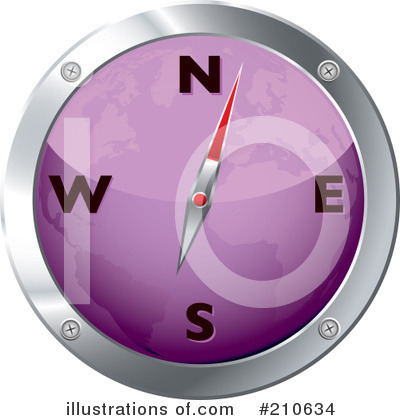 Royalty-Free (RF) Compass Clipart Illustration by michaeltravers - Stock Sample #210634