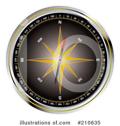 Royalty-Free (RF) Compass Clipart Illustration by michaeltravers - Stock Sample #210635