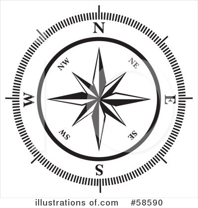 Royalty-Free (RF) Compass Clipart Illustration by MilsiArt - Stock Sample #58590