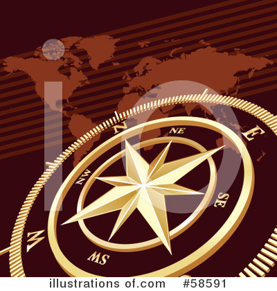 Royalty-Free (RF) Compass Clipart Illustration by MilsiArt - Stock Sample #58591