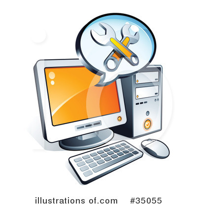 Royalty-Free (RF) Computer Clipart Illustration by beboy - Stock Sample #35055