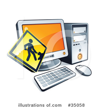 Royalty-Free (RF) Computer Clipart Illustration by beboy - Stock Sample #35058