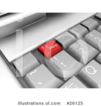 Royalty-Free (RF) Computer Keyboard Clipart Illustration by KJ Pargeter - Stock Sample #26125
