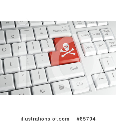 Royalty-Free (RF) Computer Keyboard Clipart Illustration by Mopic - Stock Sample #85794