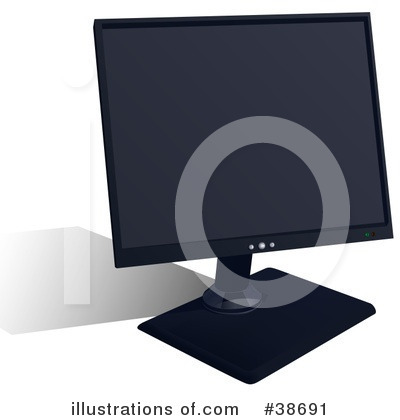 Royalty-Free (RF) Computer Monitor Clipart Illustration by dero - Stock Sample #38691