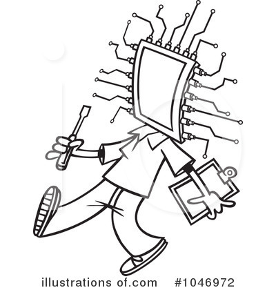 Royalty-Free (RF) Computers Clipart Illustration by toonaday - Stock Sample #1046972