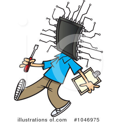 Royalty-Free (RF) Computers Clipart Illustration by toonaday - Stock Sample #1046975