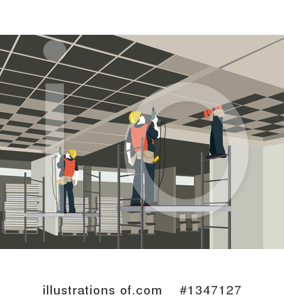 Construction Worker Clipart #1347127 by David Rey