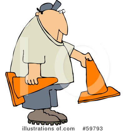 Royalty-Free (RF) Construction Cone Clipart Illustration by djart - Stock Sample #59793