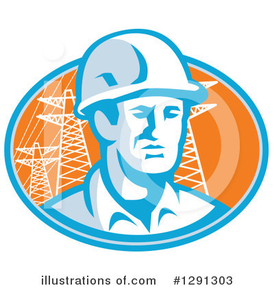 Royalty-Free (RF) Construction Worker Clipart Illustration by patrimonio - Stock Sample #1291303