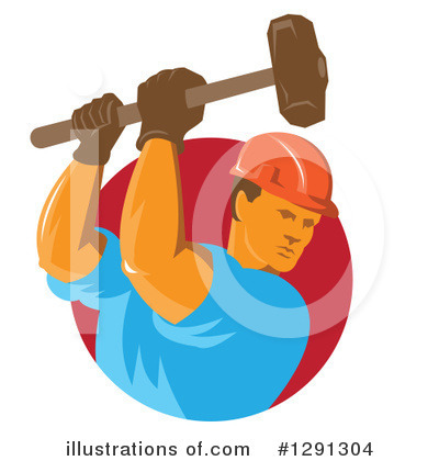Royalty-Free (RF) Construction Worker Clipart Illustration by patrimonio - Stock Sample #1291304
