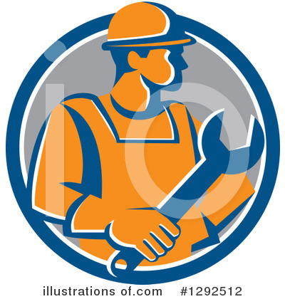 Royalty-Free (RF) Construction Worker Clipart Illustration by patrimonio - Stock Sample #1292512