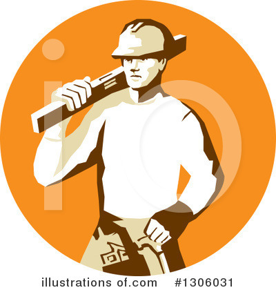 Royalty-Free (RF) Construction Worker Clipart Illustration by patrimonio - Stock Sample #1306031