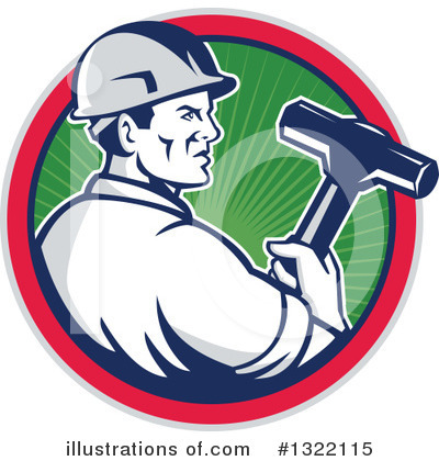 Royalty-Free (RF) Construction Worker Clipart Illustration by patrimonio - Stock Sample #1322115