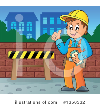 Royalty-Free (RF) Construction Worker Clipart Illustration by visekart - Stock Sample #1356332