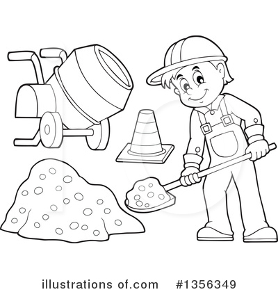 Royalty-Free (RF) Construction Worker Clipart Illustration by visekart - Stock Sample #1356349