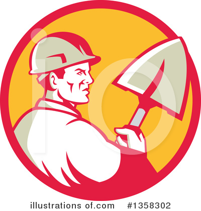 Royalty-Free (RF) Construction Worker Clipart Illustration by patrimonio - Stock Sample #1358302