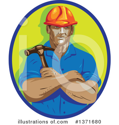 Construction Worker Clipart #1371680 by patrimonio