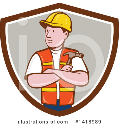 Royalty-Free (RF) Construction Worker Clipart Illustration by patrimonio - Stock Sample #1418989