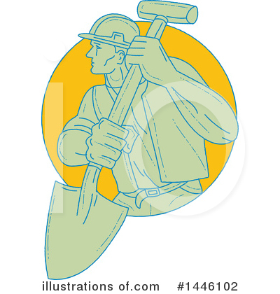 Royalty-Free (RF) Construction Worker Clipart Illustration by patrimonio - Stock Sample #1446102