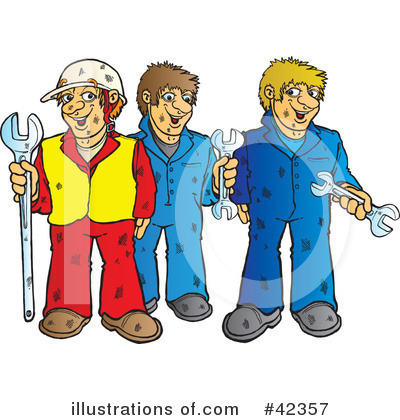 Royalty-Free (RF) Construction Worker Clipart Illustration by Snowy - Stock Sample #42357