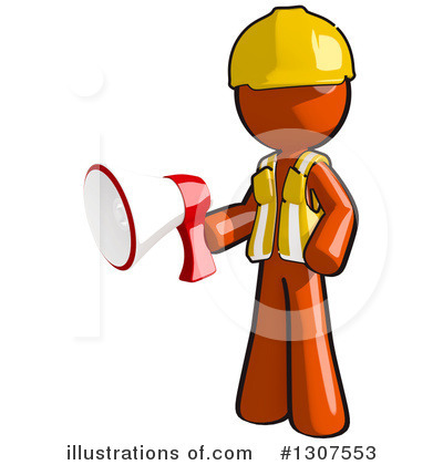Royalty-Free (RF) Contractor Orange Man Clipart Illustration by Leo Blanchette - Stock Sample #1307553