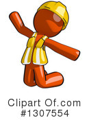 Contractor Orange Man Clipart #1307554 by Leo Blanchette