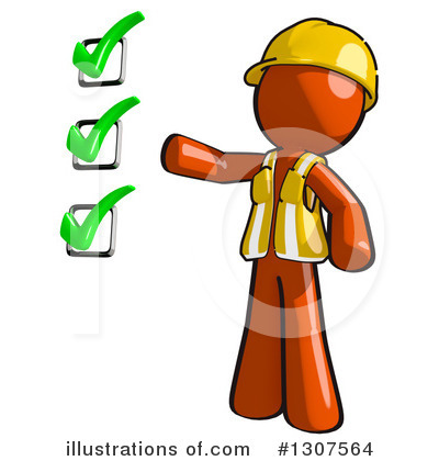 Royalty-Free (RF) Contractor Orange Man Clipart Illustration by Leo Blanchette - Stock Sample #1307564