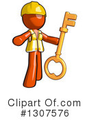 Contractor Orange Man Clipart #1307576 by Leo Blanchette