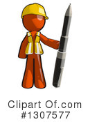 Contractor Orange Man Clipart #1307577 by Leo Blanchette