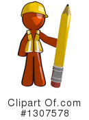 Contractor Orange Man Clipart #1307578 by Leo Blanchette