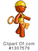 Contractor Orange Man Clipart #1307579 by Leo Blanchette
