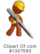 Contractor Orange Man Clipart #1307583 by Leo Blanchette