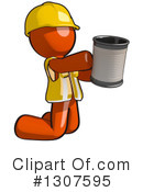 Contractor Orange Man Clipart #1307595 by Leo Blanchette