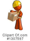 Contractor Orange Man Clipart #1307597 by Leo Blanchette