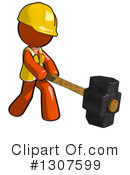 Contractor Orange Man Clipart #1307599 by Leo Blanchette