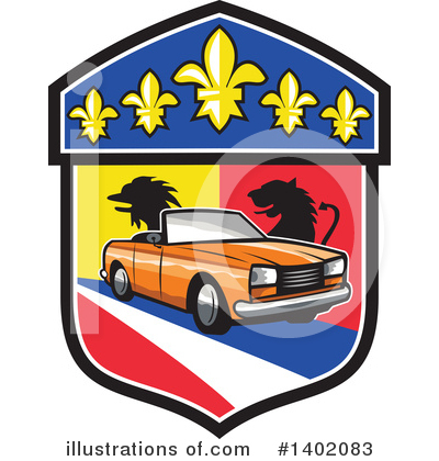 Royalty-Free (RF) Convertible Car Clipart Illustration by patrimonio - Stock Sample #1402083