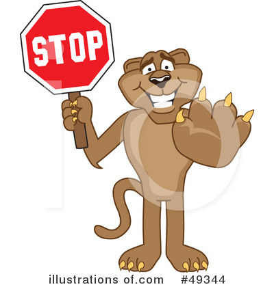 Royalty-Free (RF) Cougar Mascot Clipart Illustration by Mascot Junction - Stock Sample #49344