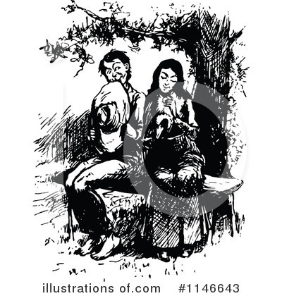Royalty-Free (RF) Couple Clipart Illustration by Prawny Vintage - Stock Sample #1146643