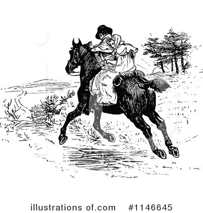 Horseback Clipart #1146645 by Prawny Vintage