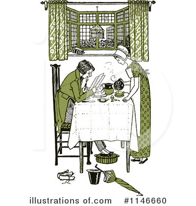 Royalty-Free (RF) Couple Clipart Illustration by Prawny Vintage - Stock Sample #1146660