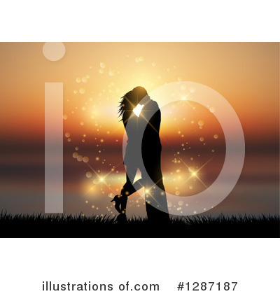 Kissing Couple Clipart #1287187 by KJ Pargeter