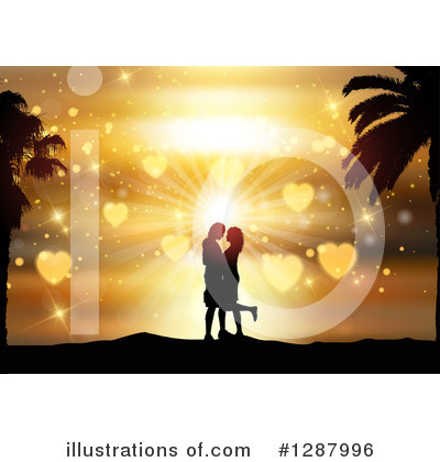 Kissing Couple Clipart #1287996 by KJ Pargeter