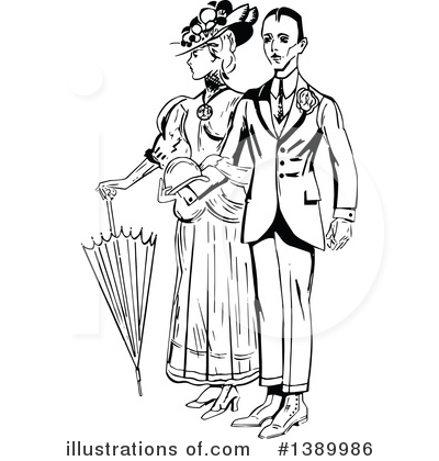 Royalty-Free (RF) Couple Clipart Illustration by Prawny Vintage - Stock Sample #1389986