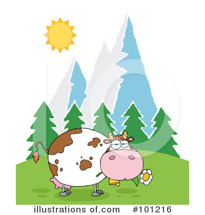 Royalty-Free (RF) Cow Clipart Illustration by Hit Toon - Stock Sample #101216