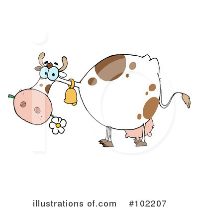 Royalty-Free (RF) Cow Clipart Illustration by Hit Toon - Stock Sample #102207