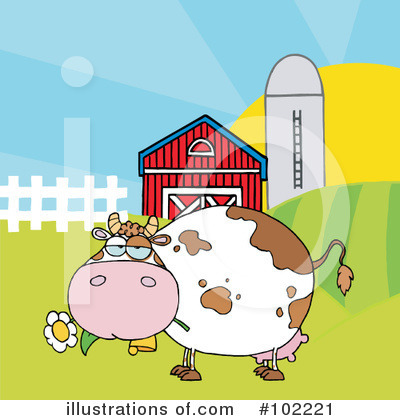 Royalty-Free (RF) Cow Clipart Illustration by Hit Toon - Stock Sample #102221