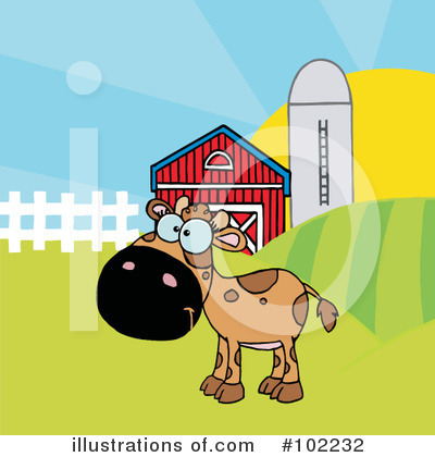 Royalty-Free (RF) Cow Clipart Illustration by Hit Toon - Stock Sample #102232